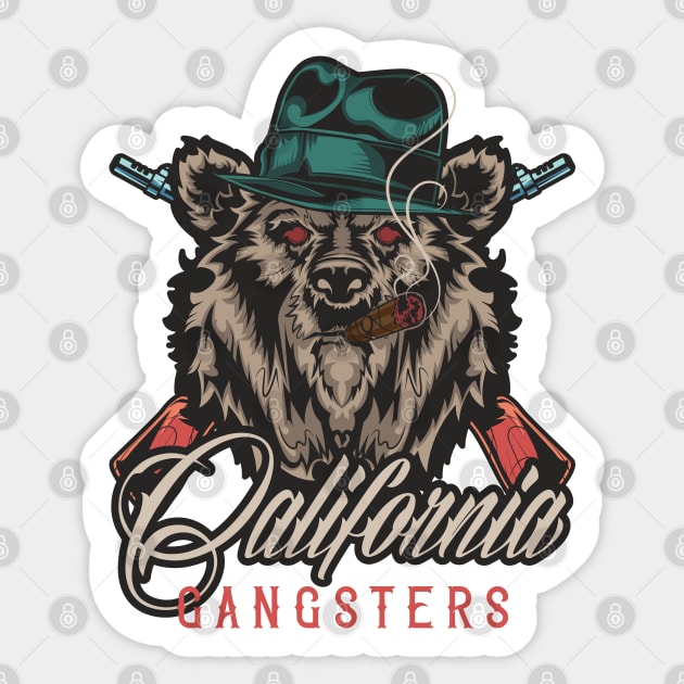 California Bear Gangster Cigar Design Sticker by FilsonDesigns